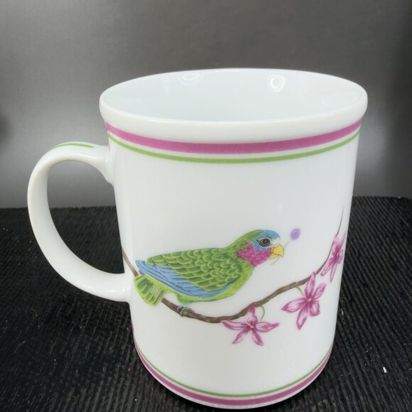 1989 Chase Parrots Of Paradise Lynn Chase Designs Fine Porcelain Coffee Mug Cup - Picture 7 of 11